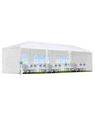 10x30 feet  Outdoor Wedding Party Canopy Tent with 5 Removable Sidewalls Ropes and Stakes for Events Gatherings
