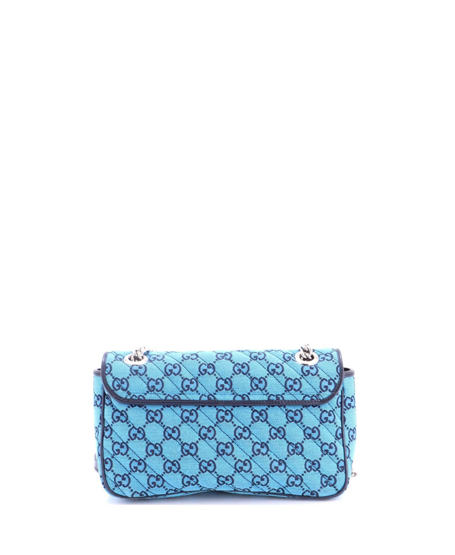 Small GG Marmont Flap Bag Diagonal Quilted GG Canvas with Leather