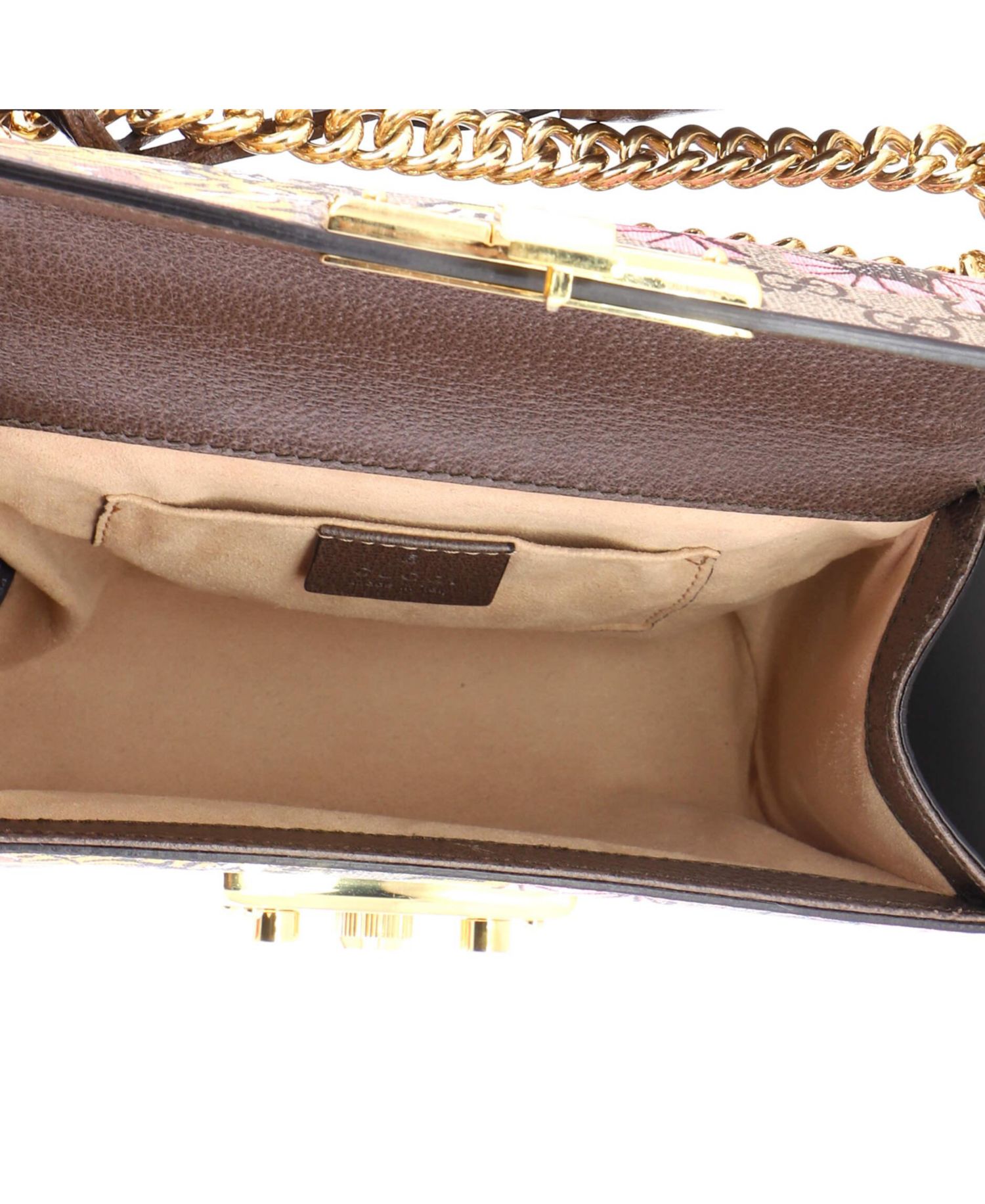 Small Padlock Shoulder Bag Bengal Print GG Coated Canvas