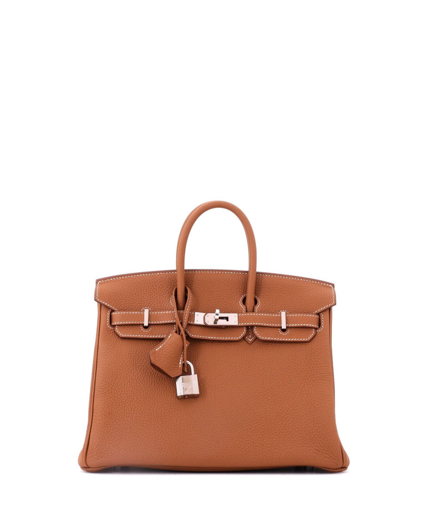 Birkin 25 Handbag Brown Togo with Palladium Hardware