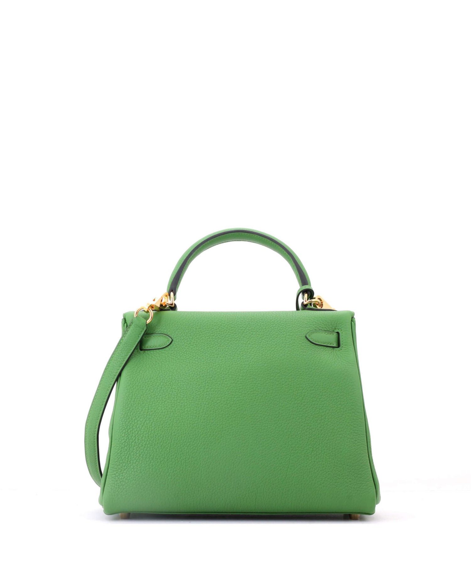 Kelly 25 Handbag Green Togo with Gold Hardware