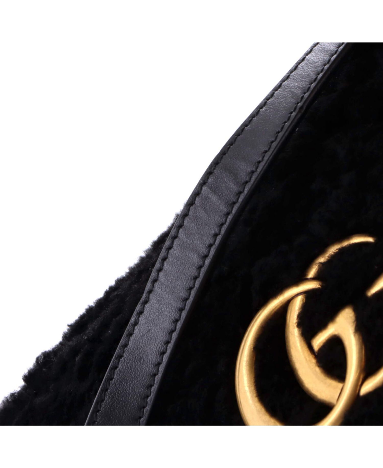 Small GG Marmont Flap Bag Matelasse Shearling