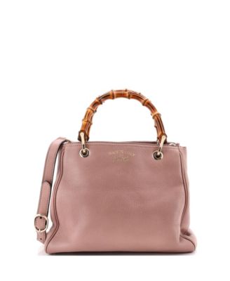 Small Bamboo Shopper Tote Leather