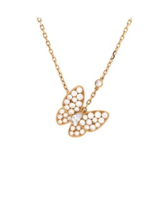 Two Butterfly Pendant Necklace
