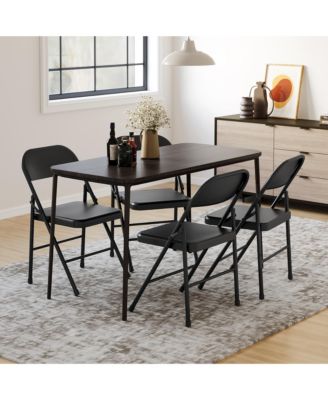 Set of 4 Folding Chairs with Padded Cushion – Steel Frame, Foldable and Stackable for Indoor Outdoor Home Office Wedding Events