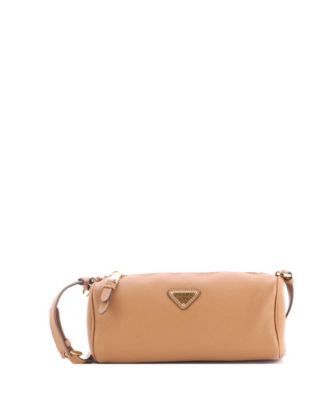 Zip Buckle Pouch Shoulder Bag Leather