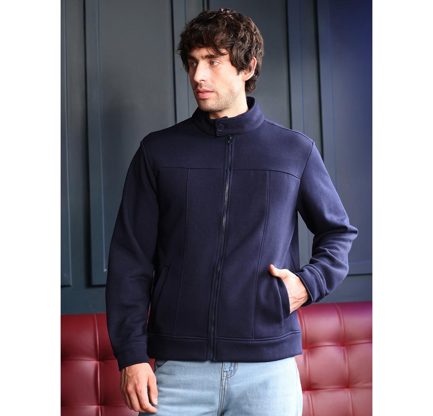Men's Panel-Stitch Knit Sweatshirt