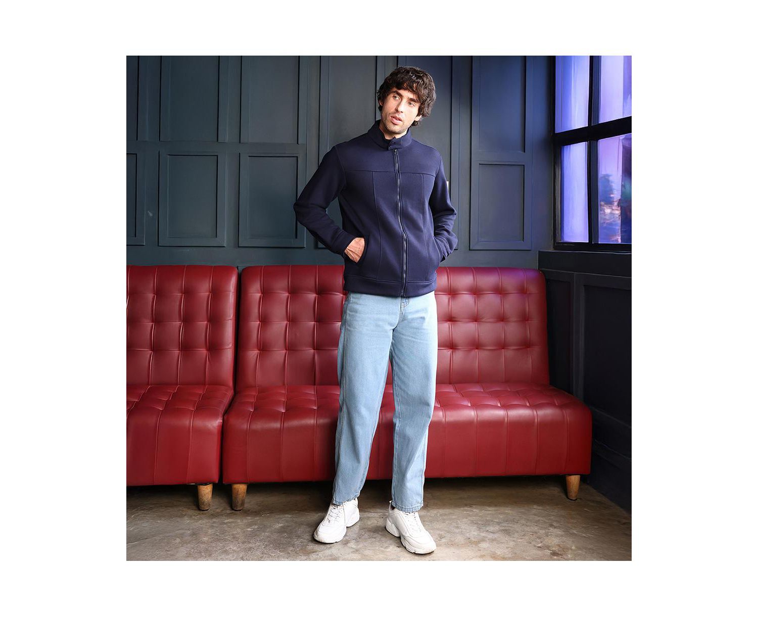 Men's Panel-Stitch Knit Sweatshirt