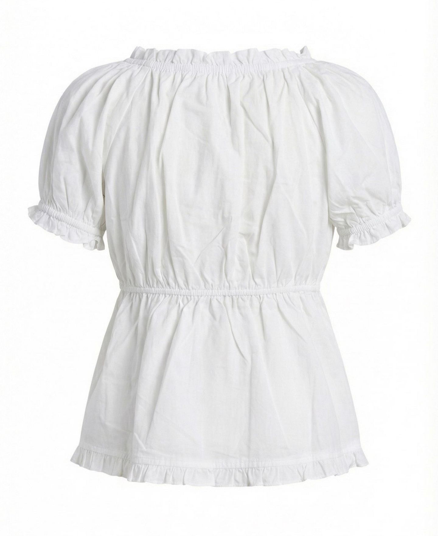 Женская блузка Modenaire Embroidered Peplum Ruffle-Trim, цвет: Белый — фото 9