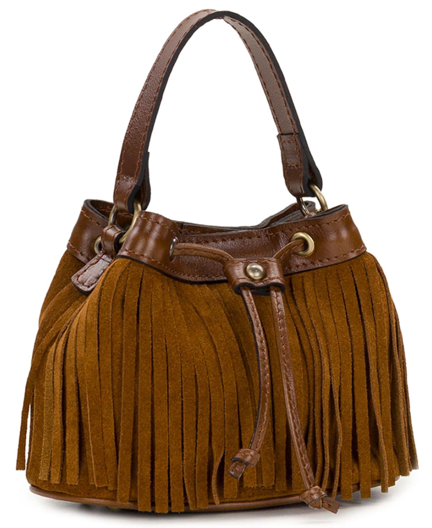 Elisa Mini Suede Drawstring Crossbody Handbag