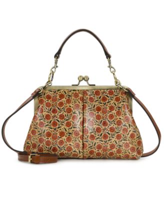 Vione Small Leather Kisslock Frame Crossbody Bag