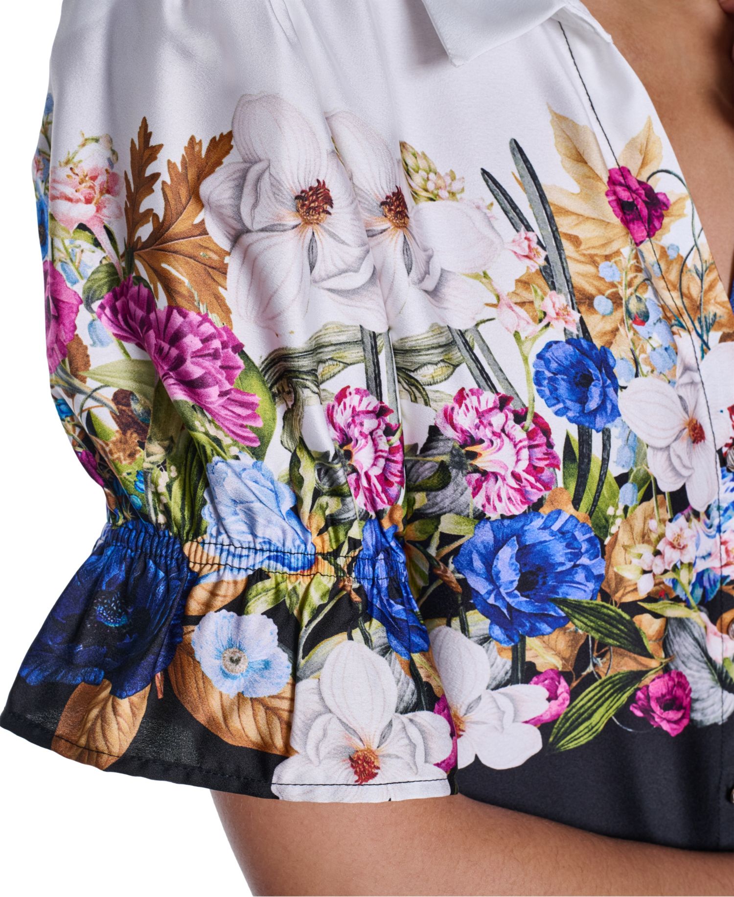 Women's Floral Button-Front Blouse