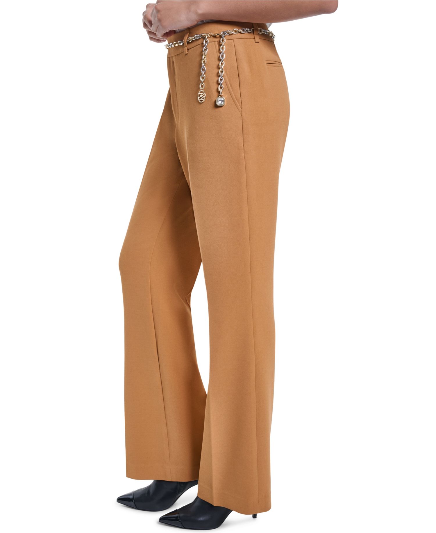 Women's Mid-Rise Chain Belt Pants