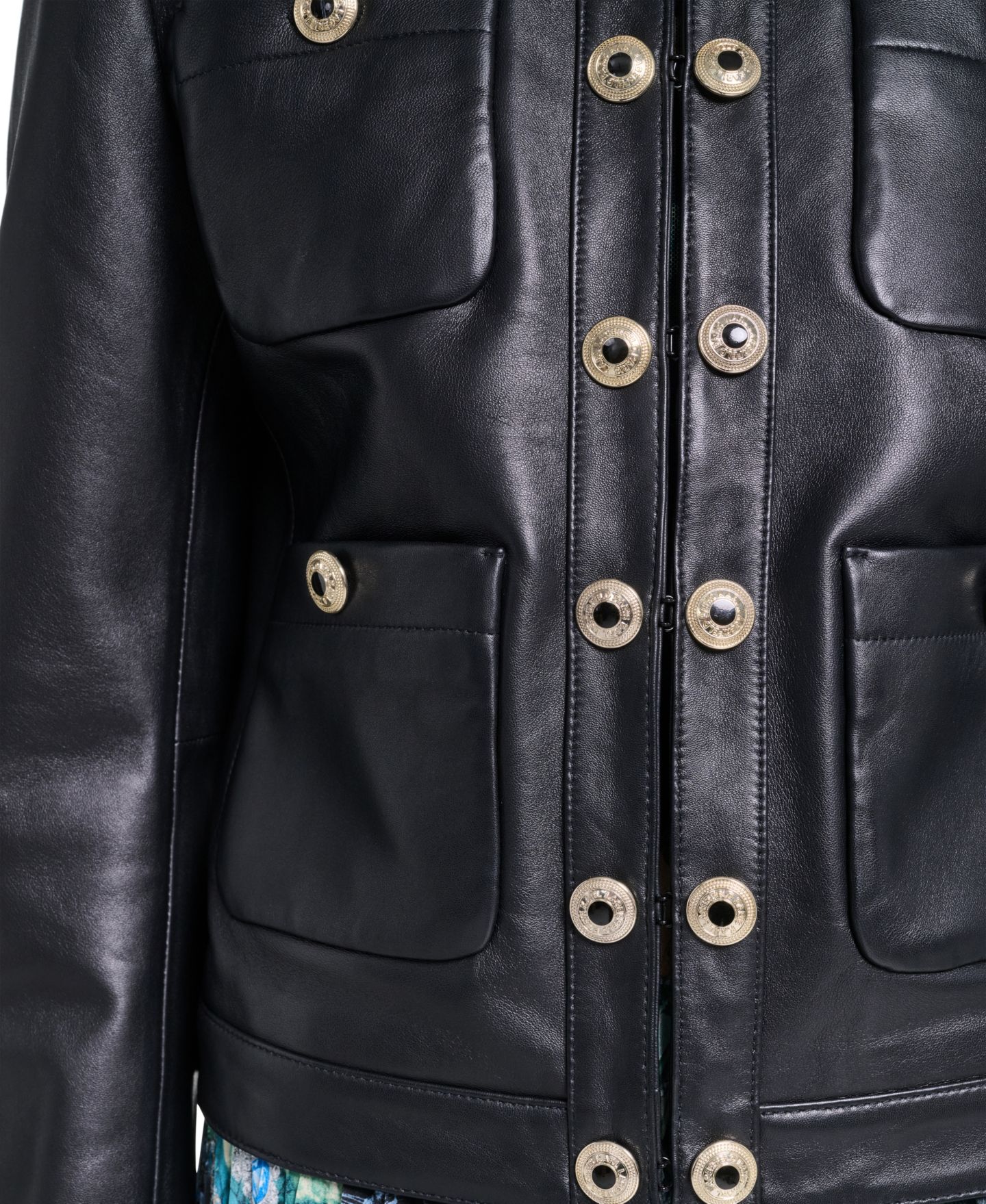 Женская куртка KARL LAGERFELD PARIS Leather Button-Front, цвет: Чёрный — фото 4