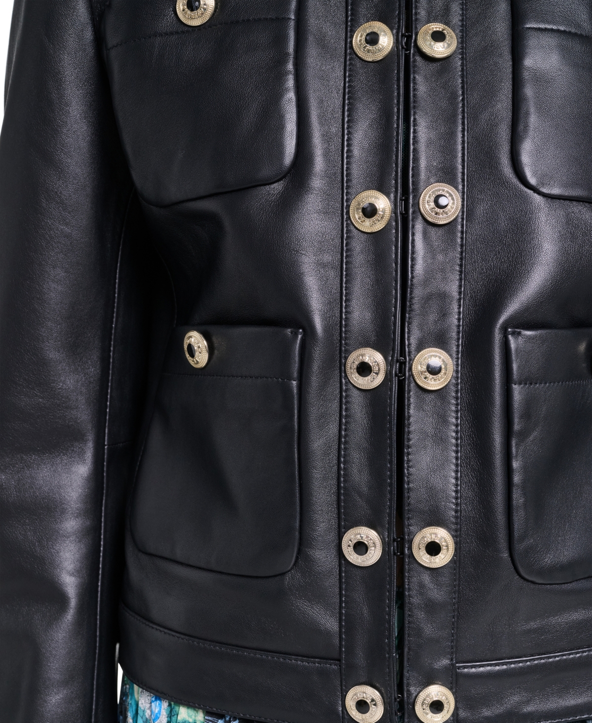 Karl Lagerfeld Paris Women's Leather Button-Front Jacket