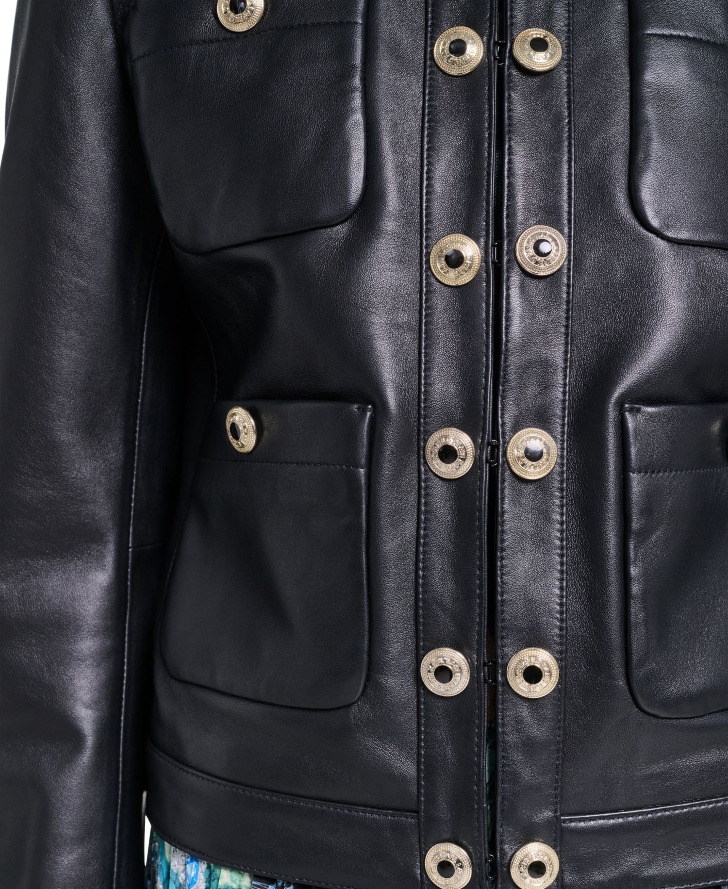 Women's Leather Button-Front Jacket