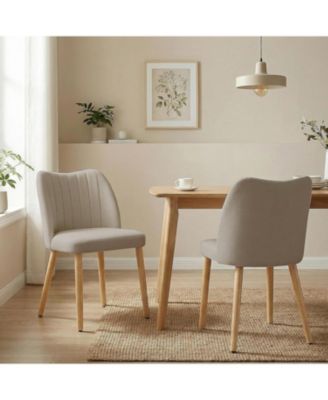Wooden Upholstered Kitchen Dining Chairs Set of 2 for Kitchen, Living Room, Restaurant