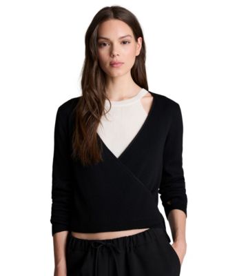 Women's Ribbed Twofer Wrap Sweater