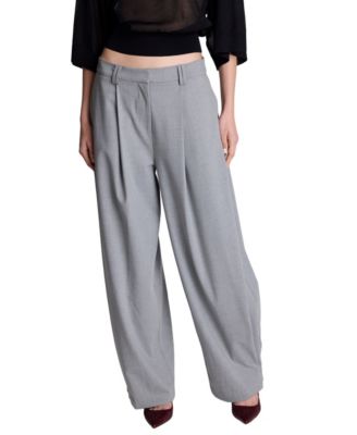 Women's High-Rise Accordion Side-Pleat Wide-Leg Pants