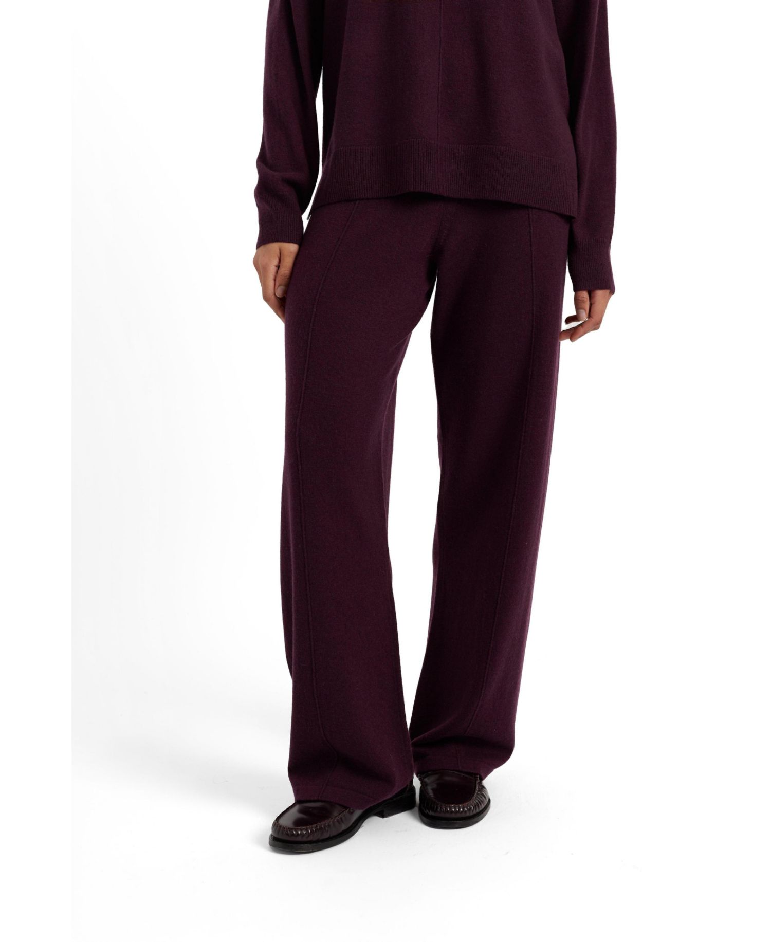 Women's Chinti and Parker Wool and Cashmere Wide Leg Track Pant