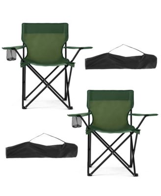 2pack Camping Chairs Oversized Heavy Duty Padded Folding Cooler