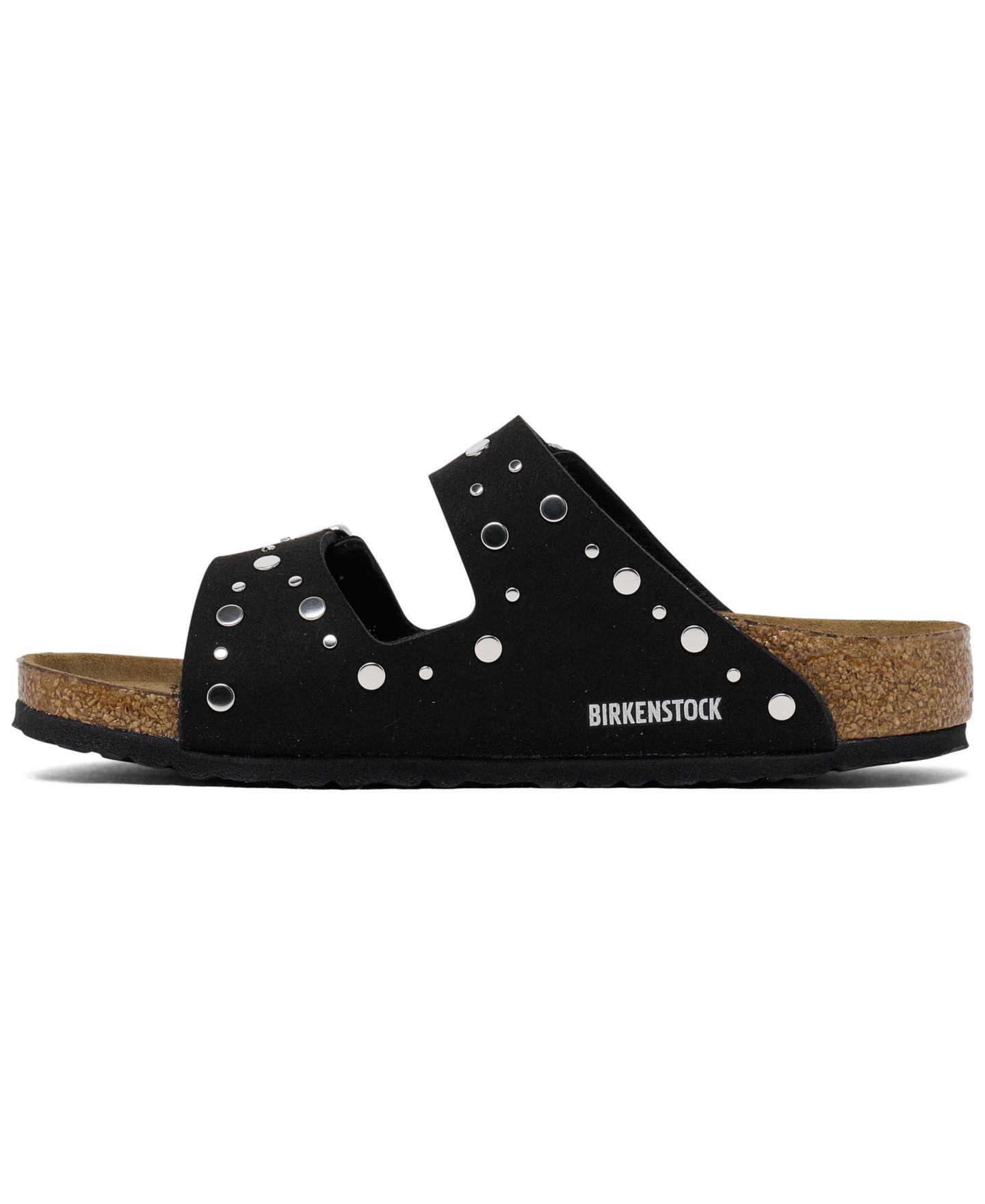 Сандалии Birkenstock Arizona Rivets Sandals from Finish Line для девочек, цвет: Мягкий чёрный — фото 2