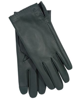 Women's Side Vent Leather Touch Gloves