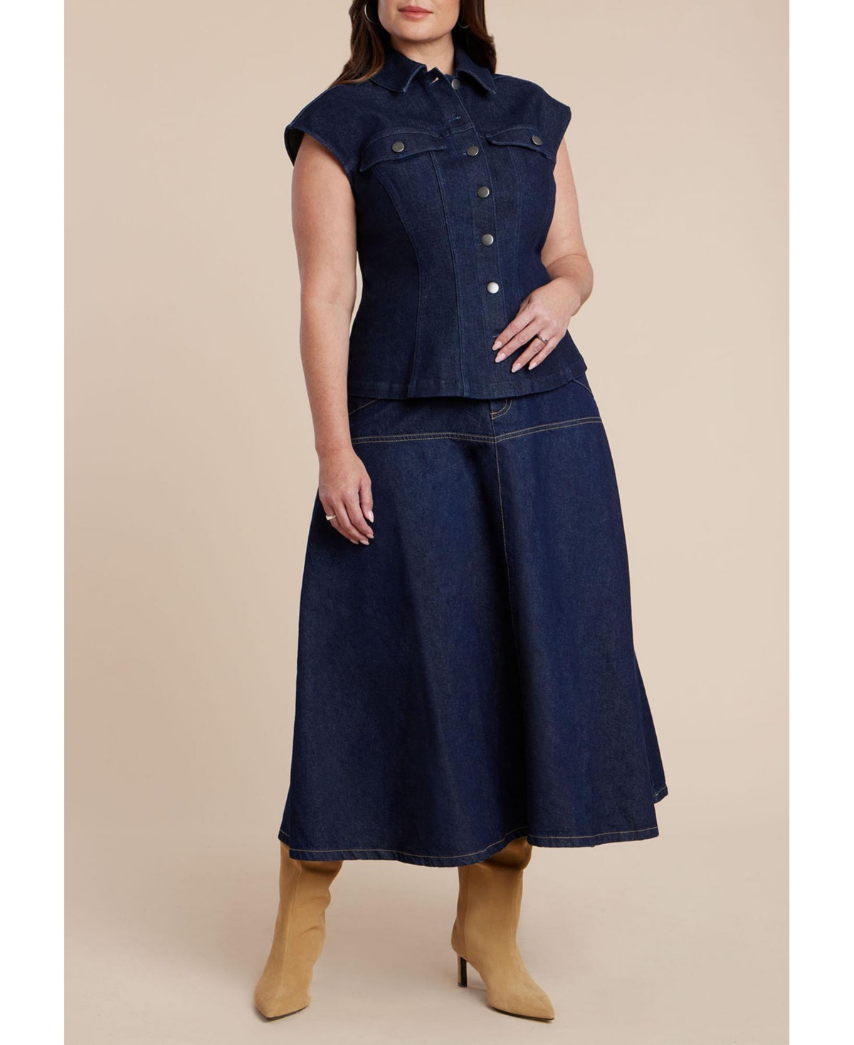 Eloquii Plus Structured Denim Vest