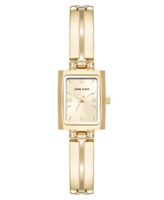 Women's Quartz Rectangle Gold-Tone Alloy Metal Bracelet Watch 16mm x 20mm