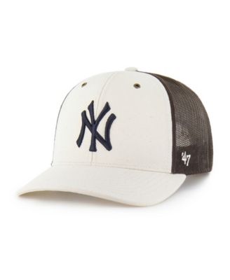 Carhartt x '47 Men's Natural/Brown New York Yankees Undyed Trucker Adjustable Hat
