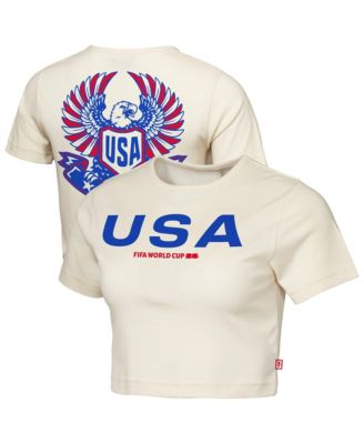 Women's Natural USA FIFA World Cup 2026 Elote Squad Cropped T-Shirt