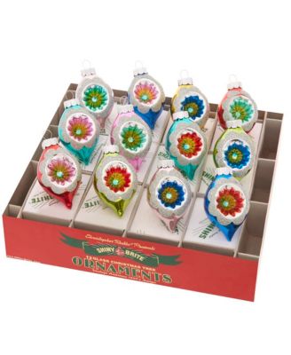 Christmas Confetti 1.75" Decorated Reflector Tulip Ornaments, Set of 12