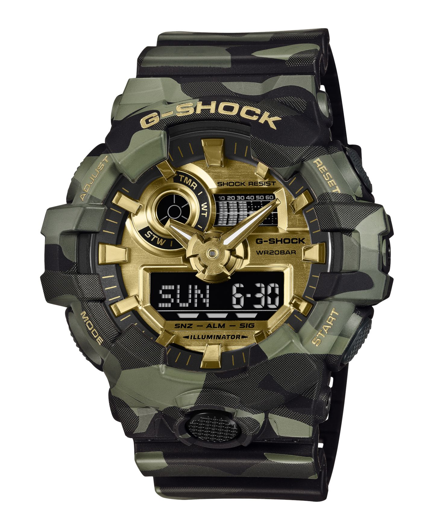 Мужские часы G-Shock Black Camo Resin Watch 53.4mm — фото 1