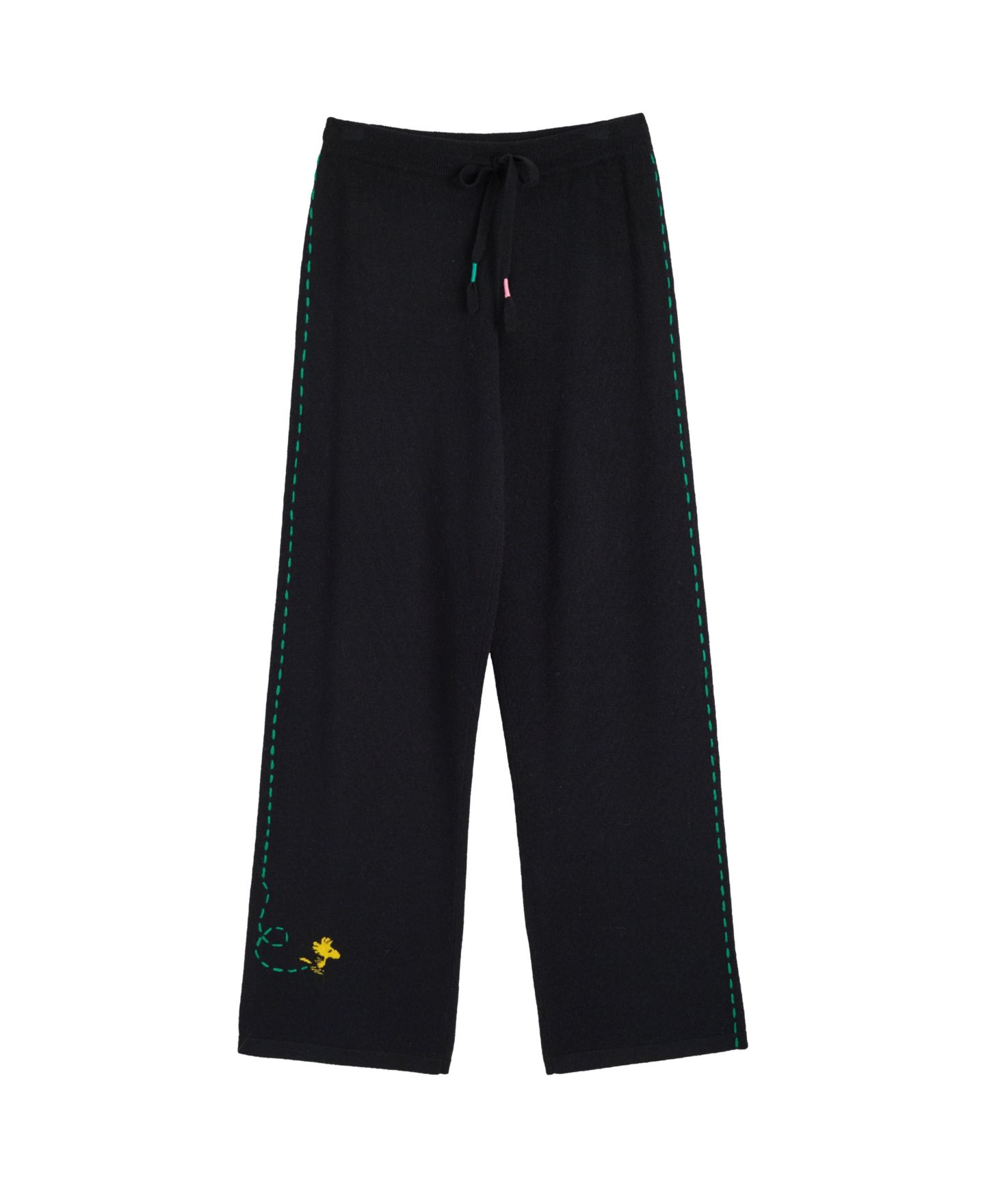 Женские брюки Chinti & Parker Wool-Cashmere Peanuts Stripe Wide Leg Track, цвет: Чёрный — фото 5