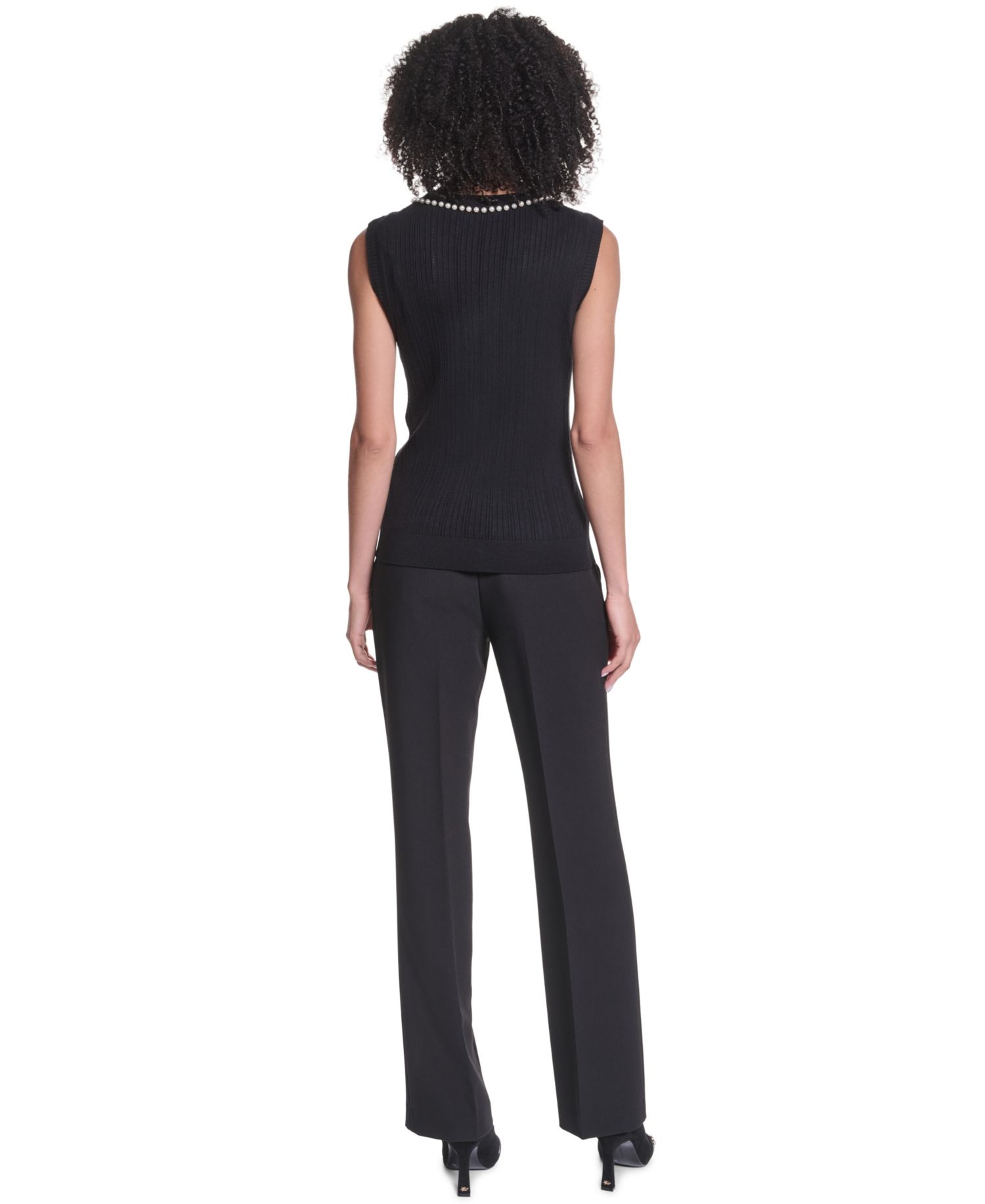 Petite Sleeveless Crewneck Sweater