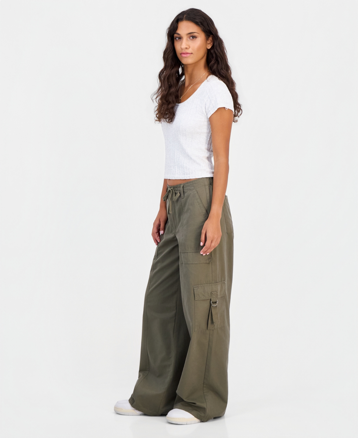 Celebrity Pink Juniors' Butter Twill Wide-Leg Cargo Pants