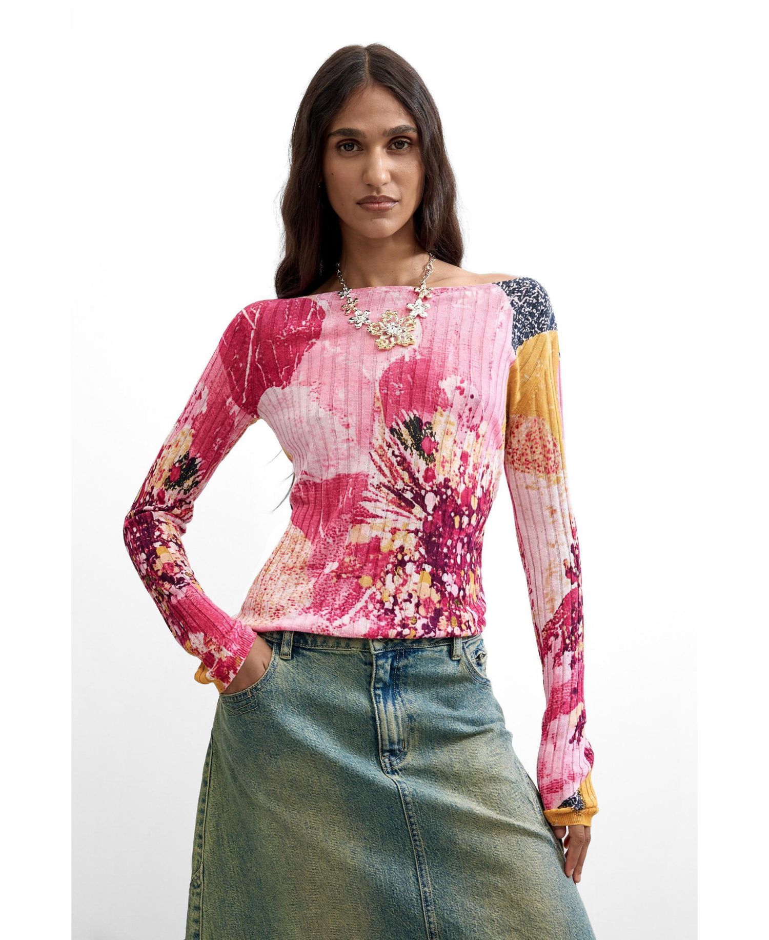 Women's Floral Printed Sweater