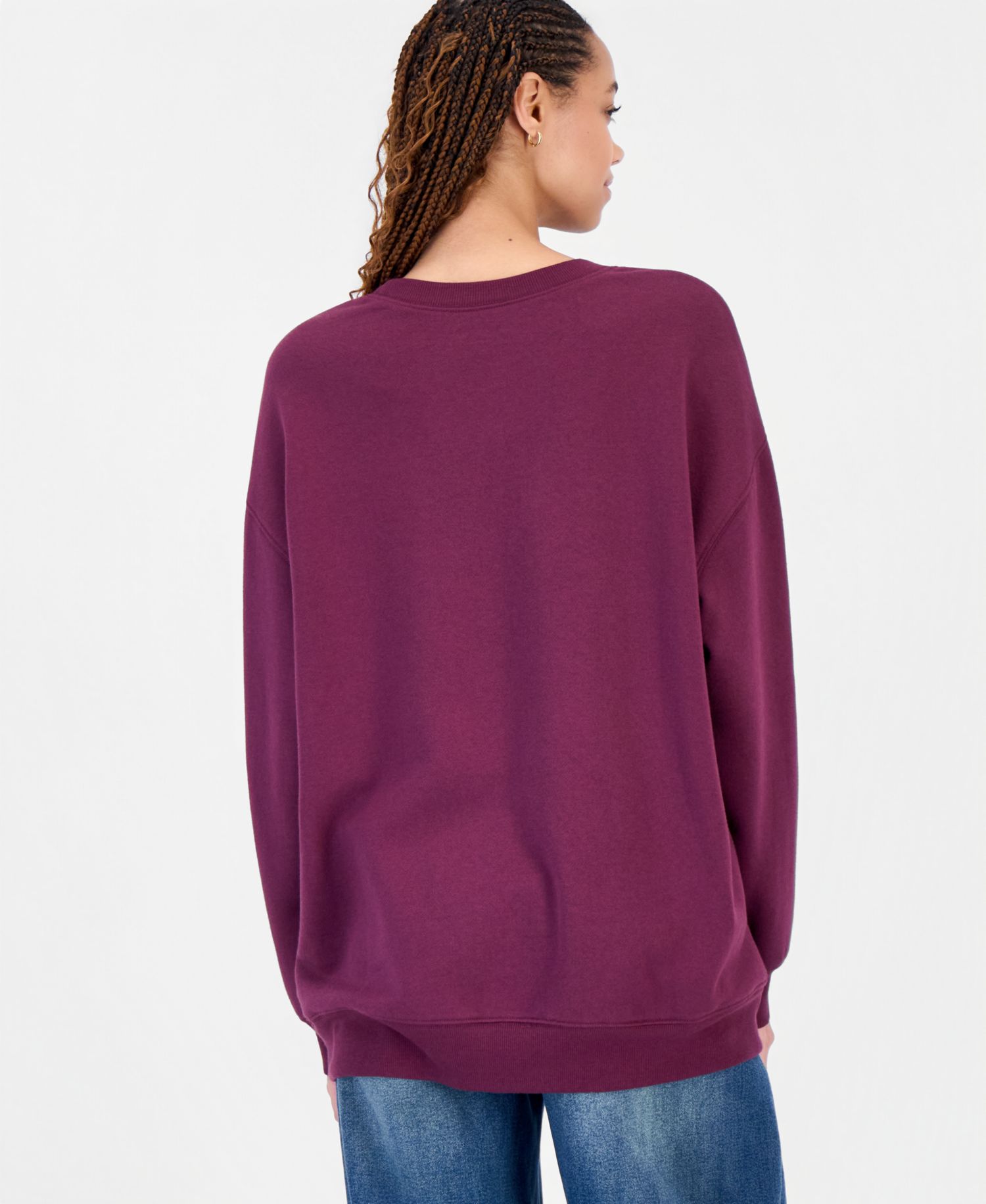 Juniors' NYC Rhinestone Oversized Fleece Hoodie