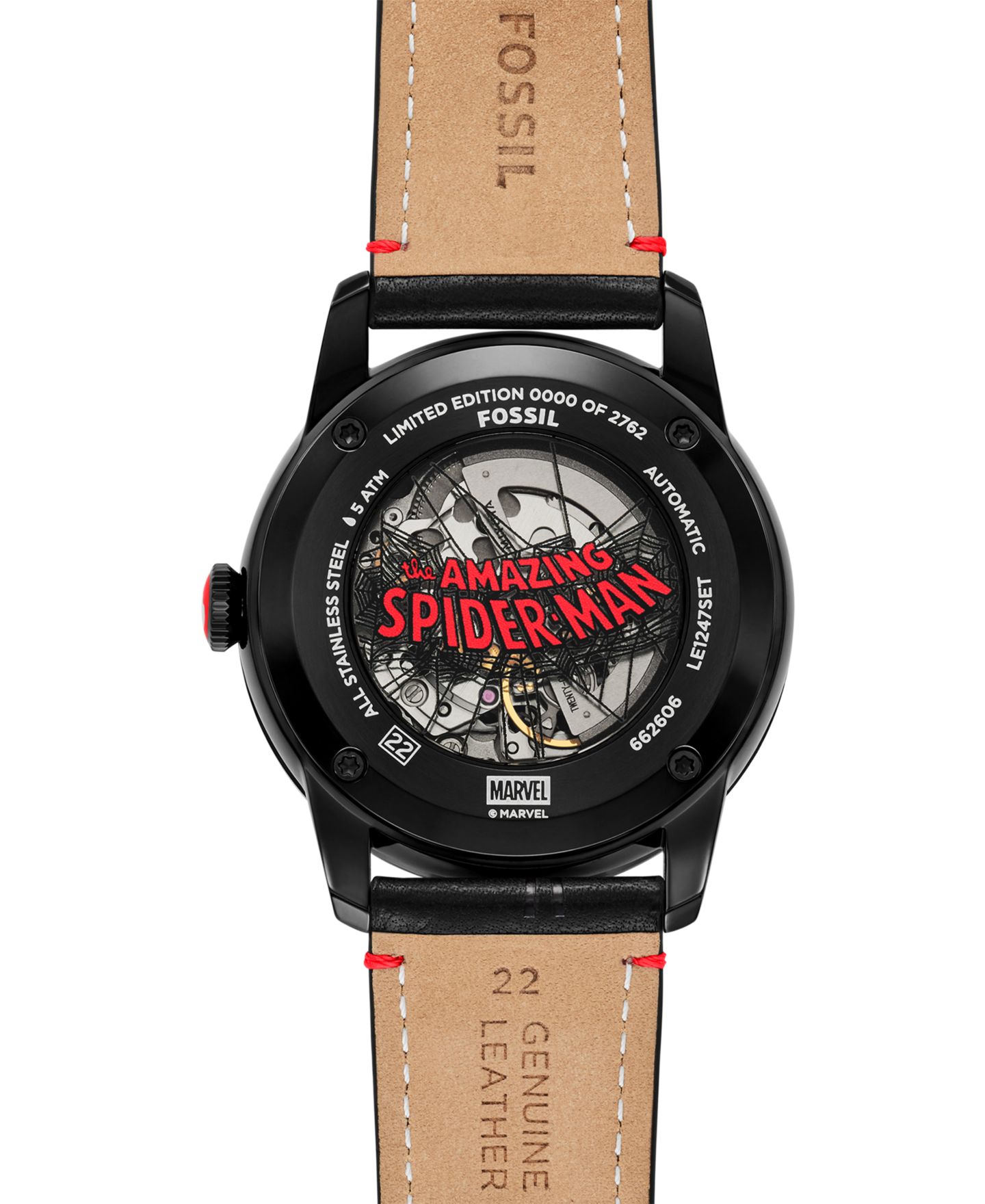 Мужские часы Fossil Marvel x Limited-Edition Spider Man Watch 42mm — фото 4