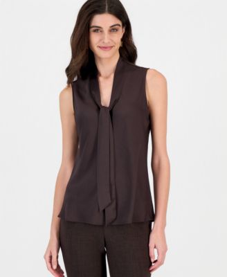 Women's Tie Front Sleeveless Blouse