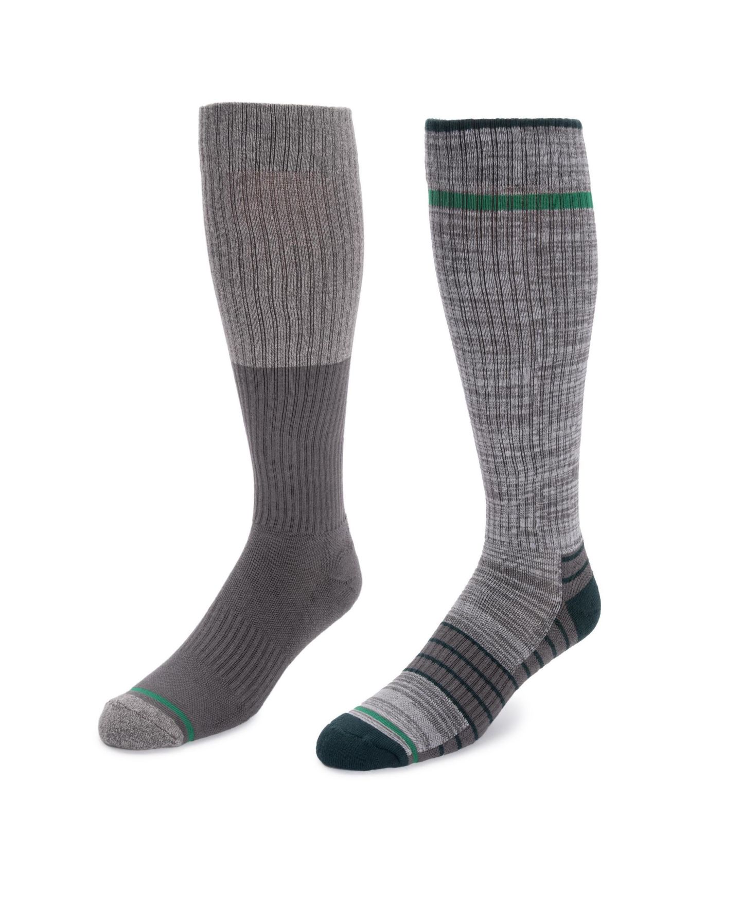 Носки Compression для мужчин, высокие, хлопок — MUK LUKS, цвет: Серый / Зелёный — фото 2
