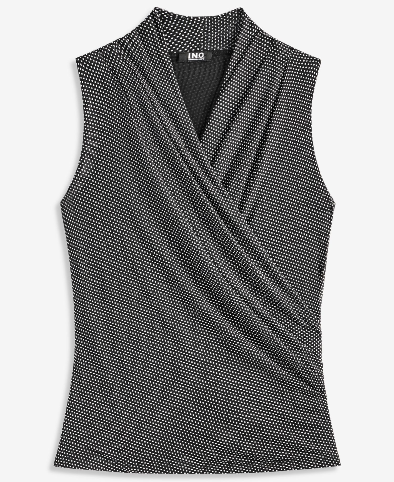 Women's Ruched Mesh V-Neck Surplice Tank