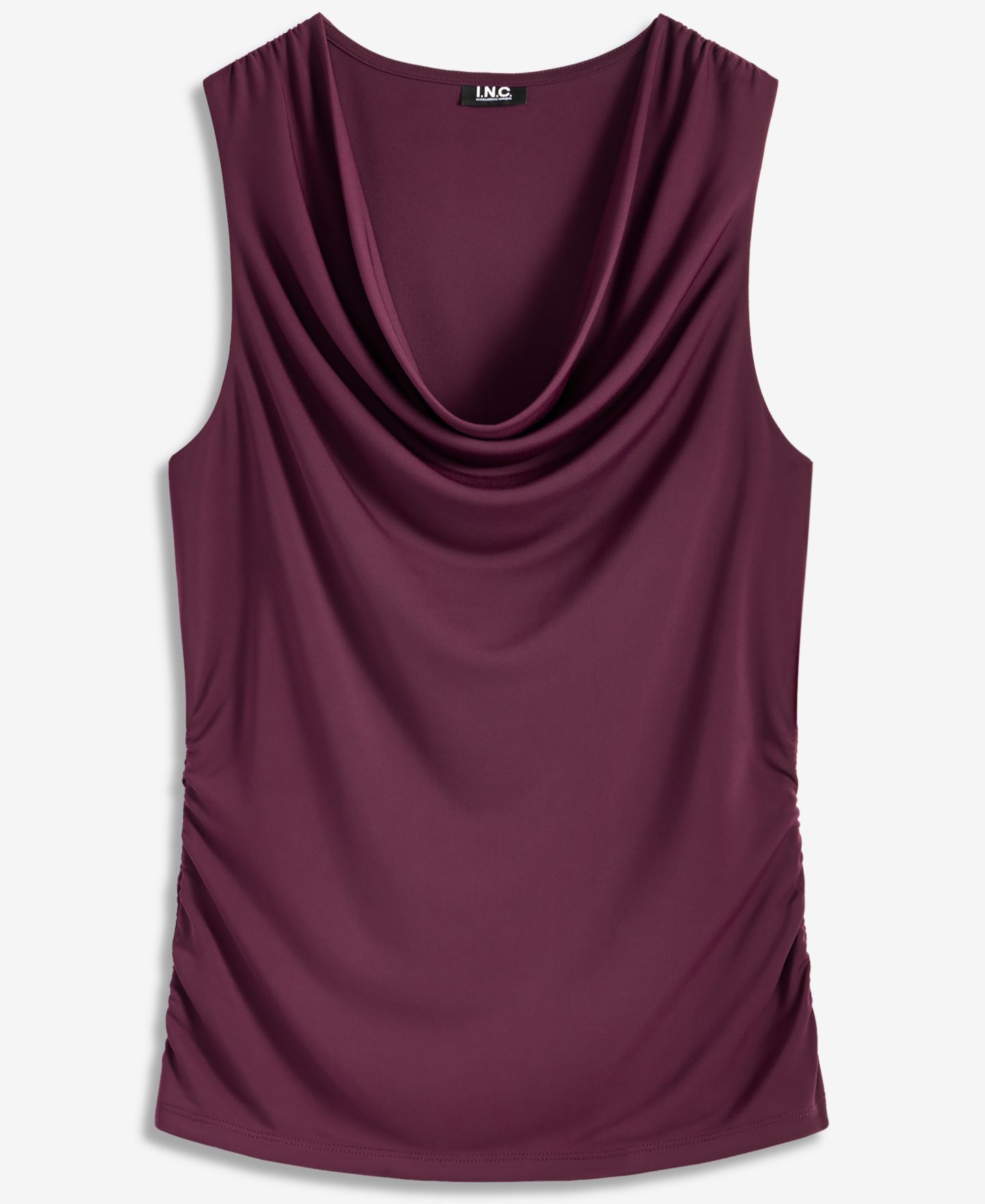 Женский топ I.N.C. International Concepts Sleeveless Cowl Neck Tank, цвет: Ягодный винный — фото 6