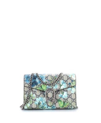 Small Dionysus Chain Wallet Blooms Print GG Coated Canvas