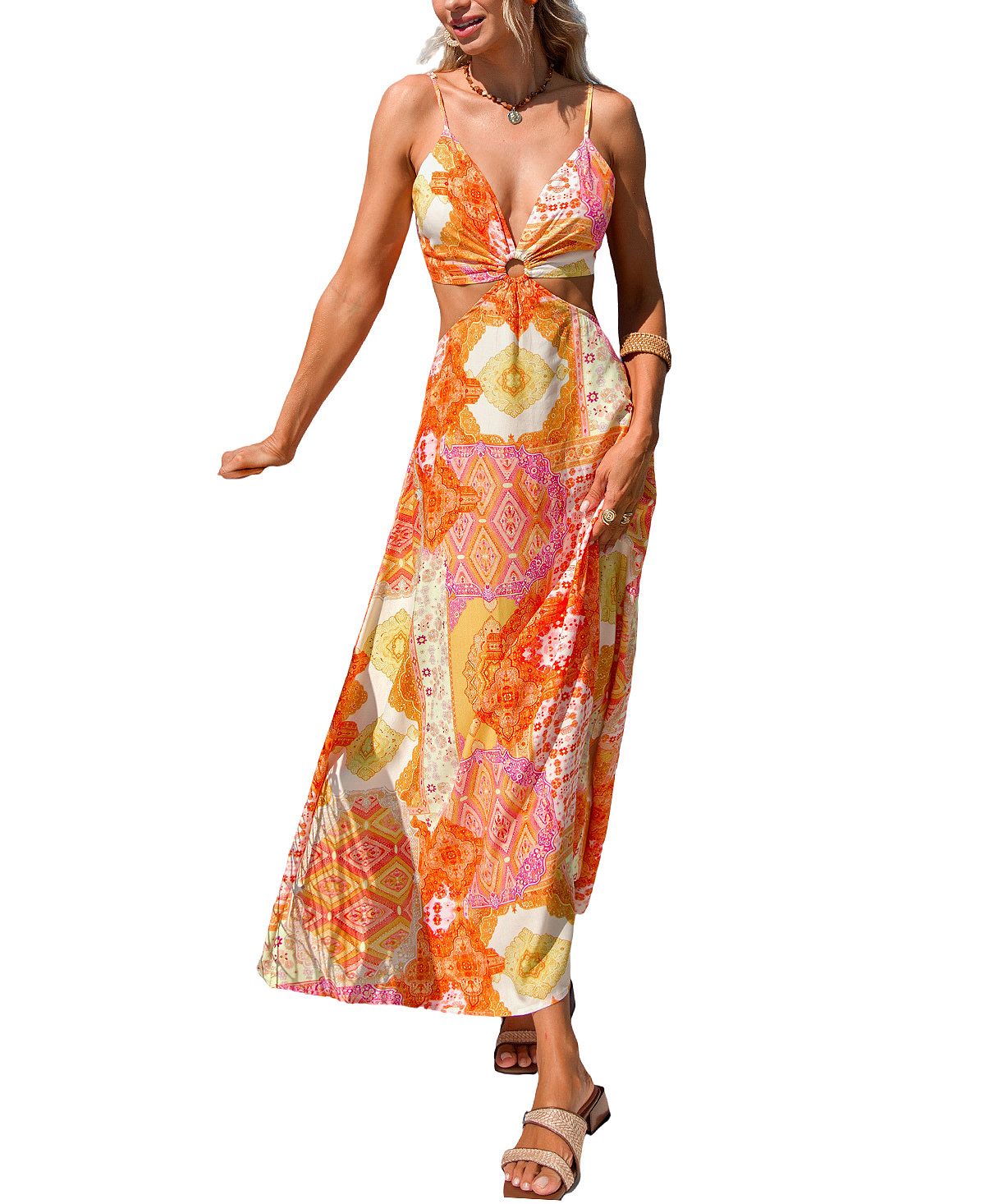 Cupshe Women's June Plans Patchwork Maxi Beach Dress view 1 — MAYCSS fashion products
