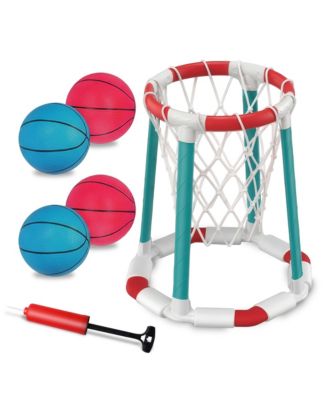 Pool Basketball Hoop Floating Set Adults Balls Pump Outdoor Water Play Summer