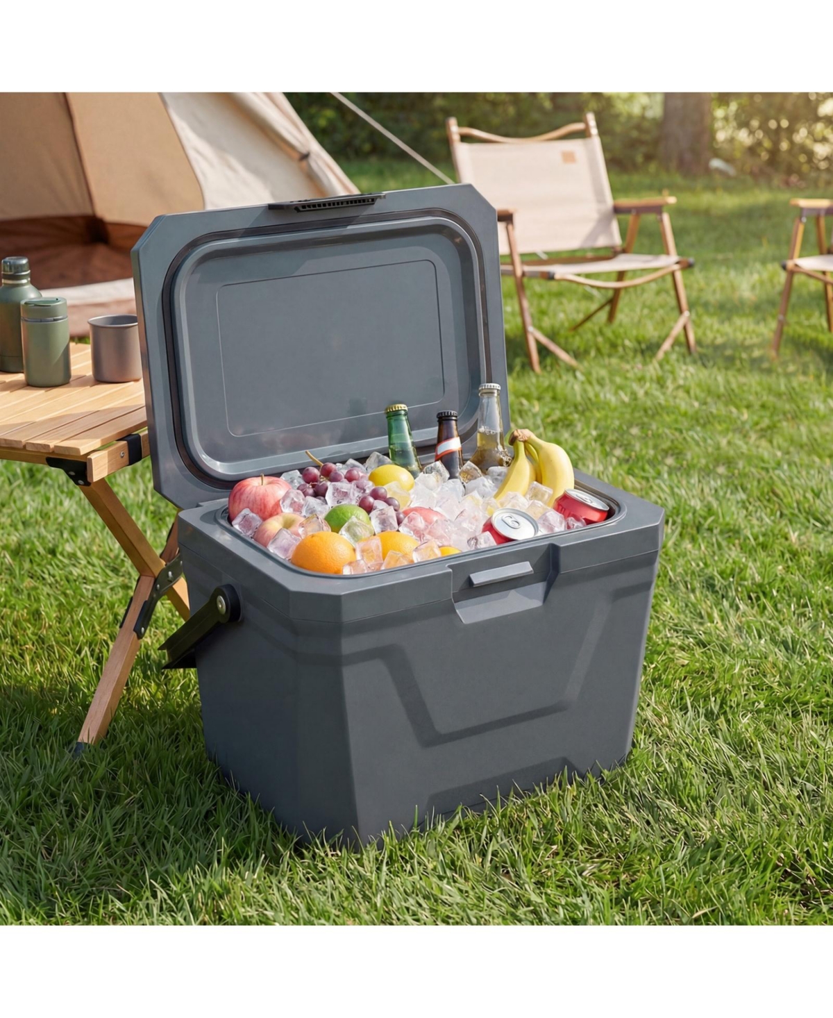 Sugift 21 Quart Insulated Portable Hard Shell Ice Chest with 2 Cup Holders