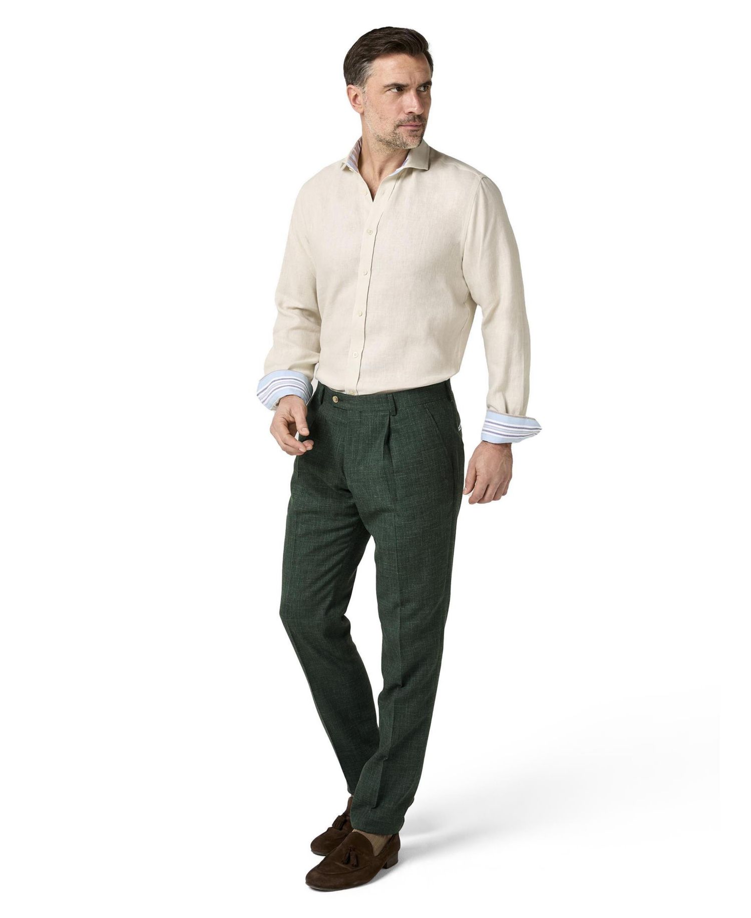 Men's Linen Wool Blend Trousers