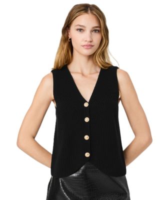 Women's Mozart V-Neck Sleeveless Rib Knit Vest