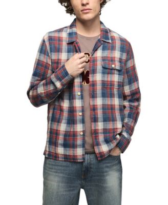 Men's Plaid Double Gauze Flannel Shirt